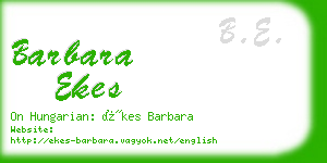 barbara ekes business card